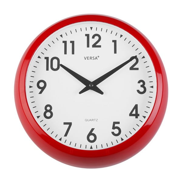 "Versa" raudonas virtuvės sieninis laikrodis, ⌀ 30 cm