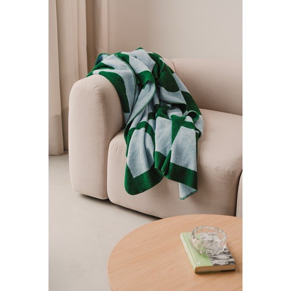 Žalios spalvos/mėlynos spalvos antklodė ir pledas 150x200 cm Gilli – noo.ma-image-1