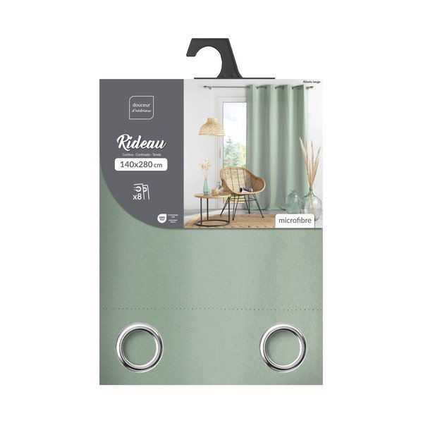 Šalavijo spalvos iš mikropluošto pritemdymas (dalinis užtemimas) užuolaida 140x280 cm Absolu – douceur d'intérieur-image-4