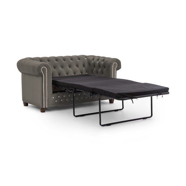 Pilkos spalvos sulankstoma sofa iš velveto 148 cm York Blik – Ropez-image-2