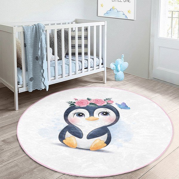 Vaikiškas kilimas baltos spalvos ø 100 cm Comfort – Mila Home-image-1