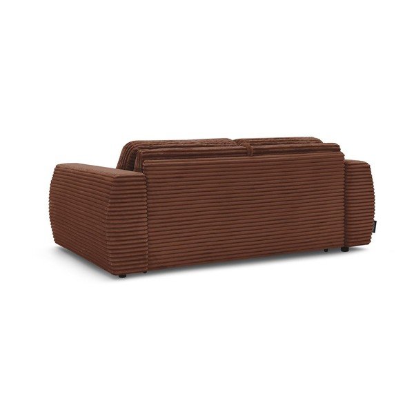 Oranžinės spalvos sofa miegojimui/sulankstoma iš kordinio velveto 240 cm Hugo – Bobochic Paris-image-4