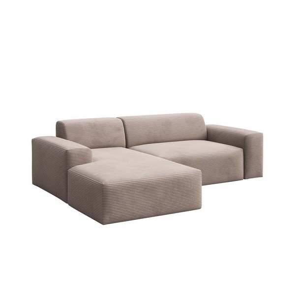 Smėlio spalvos iš kordinio velveto kampinė sofa (su kairiuoju kampu/su gultu) Villet – Rodier-image-2