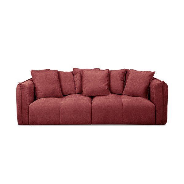 Raudonos spalvos sofa iš šenilinio audinio Harlem – Bobochic Paris