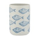 Mėlynos ir baltos spalvos keraminis dantų šepetėlio puodelis Wenko Aquamarin