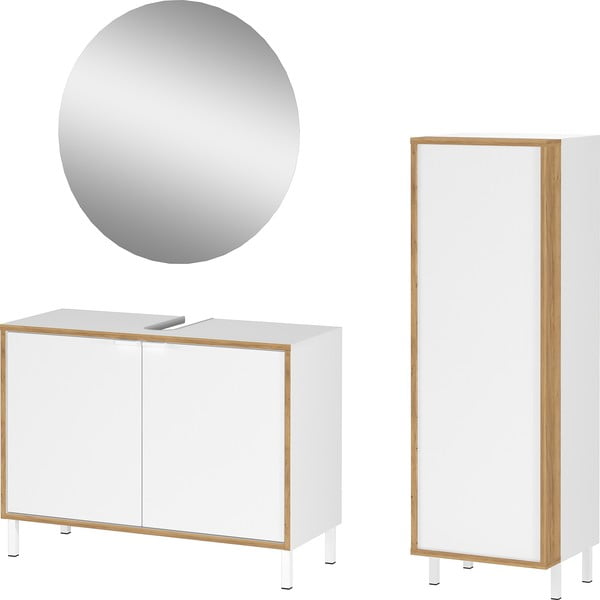 Baltos spalvos vonios baldų komplektas Topeka – Germania