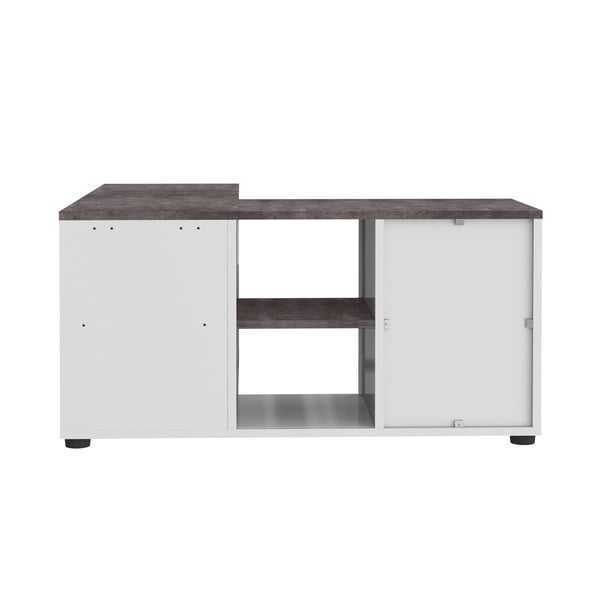 TV spintelė baltos spalvos/pilkos spalvos su betono dekoru 90x45 cm Angle – TemaHome-image-4