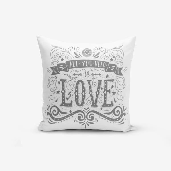 Minimalistiniai pagalvėlių užvalkalai Love is, 45 x 45 cm