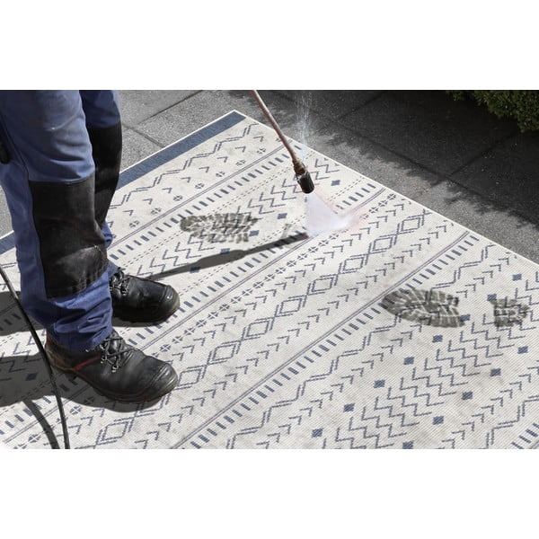 Mėlynos ir kreminės spalvos lauko kilimas NORTHRUGS Kuba, 80 x 250 cm-image-1
