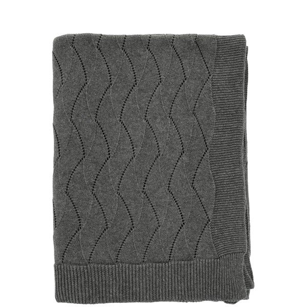 Pilka megzta antklodė ir pledas 130x170 cm Gentle – Södahl