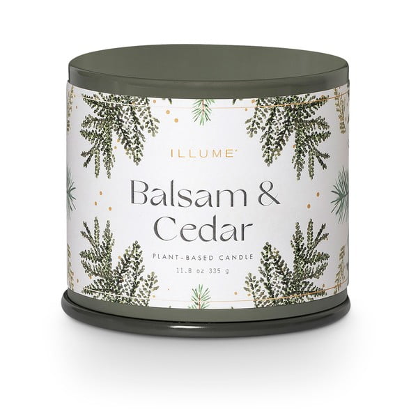 Aromatinė žvakė iš sojų vaško degimo laikas 50 h Balsam & Cedar – ILLUME x Bloomingville