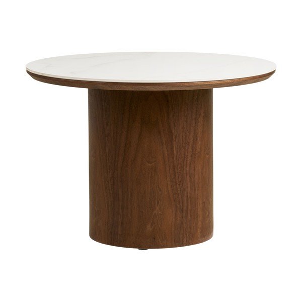 Tamsios natūralios spalvos iš keraminės plokštės apvalios formos kavos staliukas ø 60 cm Noli – House Nordic