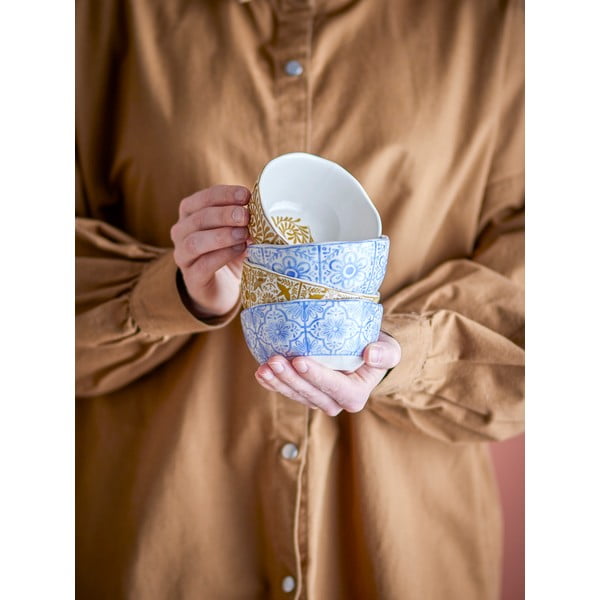Mėlynos spalvos/oranžinės spalvos iš akmens masės maži dubenys 4 vnt. 200 ml Milton – Bloomingville-image-1