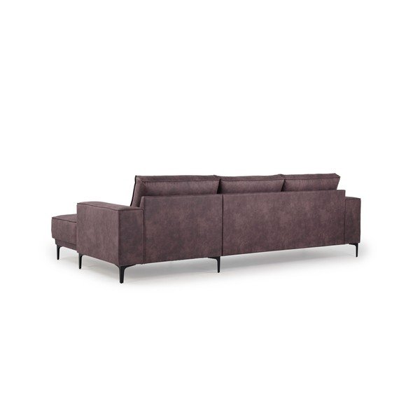 Iš dirbtinės odos kampinė sofa tamsiai rudos spalvos (su dešiniuoju kampu) Copenhagen – Scandic-image-3