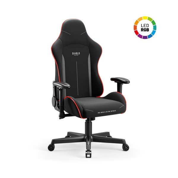Žaidimų kėdė juodos spalvos X-Starter LED – Diablo Chairs