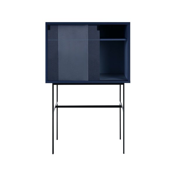 Tamsiai mėlynos spalvos vitrina su stumdomomis durimis 70x109x40 cm Lekko – noo.ma-image-2