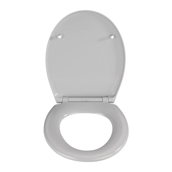 Pilkos spalvos lengvai užsidaranti tualeto sėdynė Wenko Samos, 44,5 x 37,5 cm-image-1