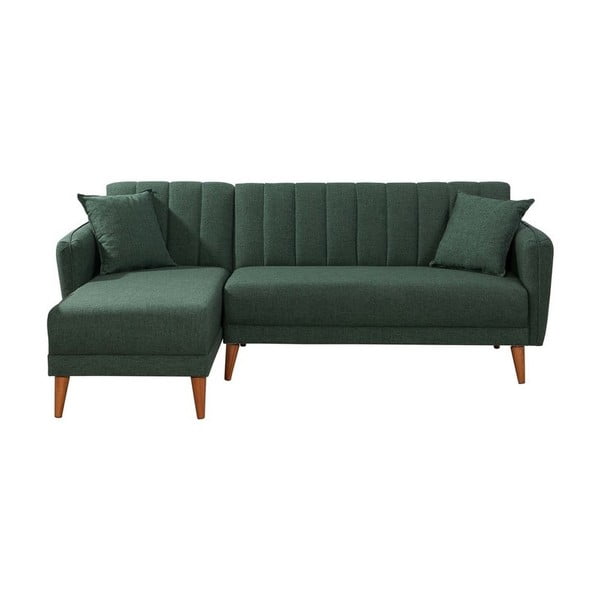 Tamsiai žalia "Rosalia" sofa-lova, kairysis kampas