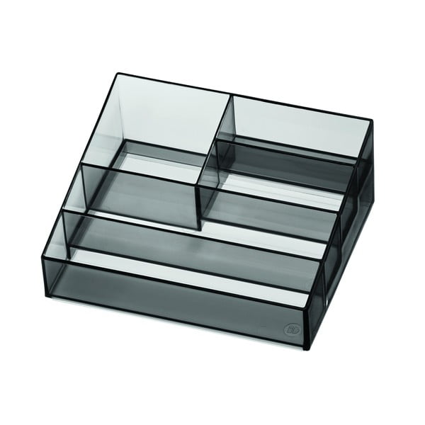 Matinis juodas vonios kambario kosmetikos organizatorius, pagamintas iš perdirbto plastiko Nail Station - iDesign-image-2