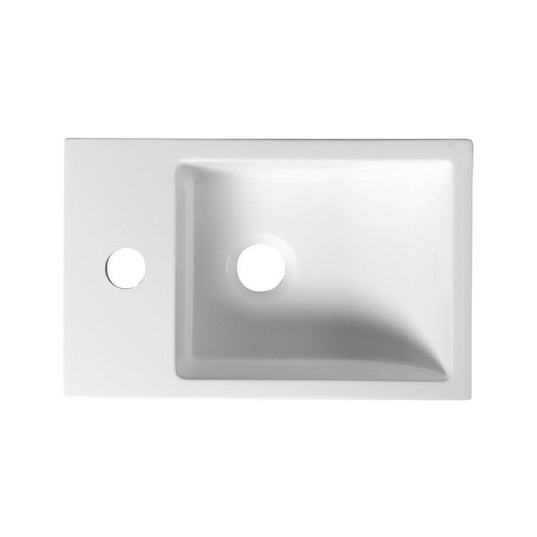 Baltas mažas praustuvas iš lieto marmuro Sapho Alabama, kairė pusė-image-2