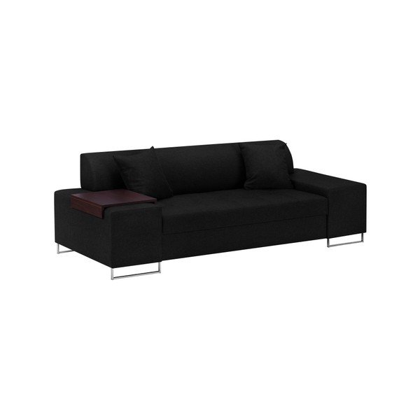 Juoda sofa su sidabrinėmis kojelėmis "Cosmopolitan Design Orlando", 220 cm-image-2