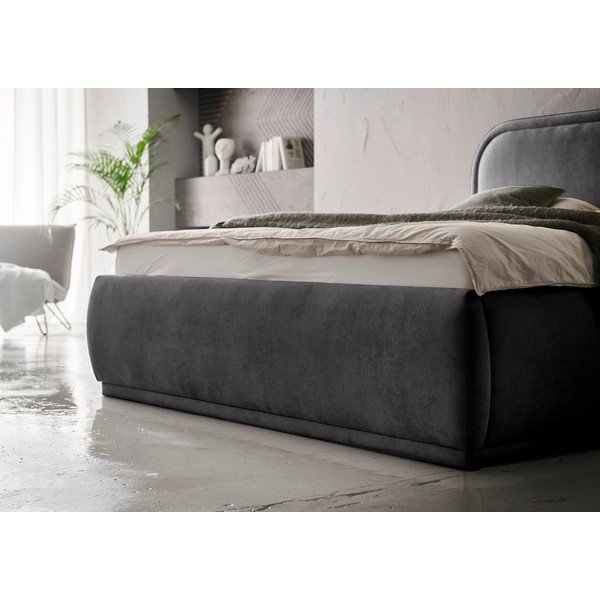 Antracito spalvos dvigulė lova audiniu dengta be grotelių 160x200 cm Soma – Meise Möbel-image-2