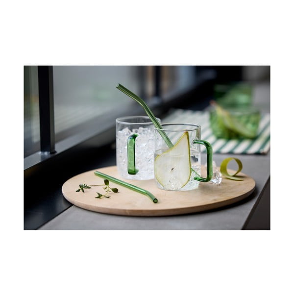 Iš stiklo  šiaudeliai 4 vnt. su valymo įrankiais – Lyngby Glas-image-1