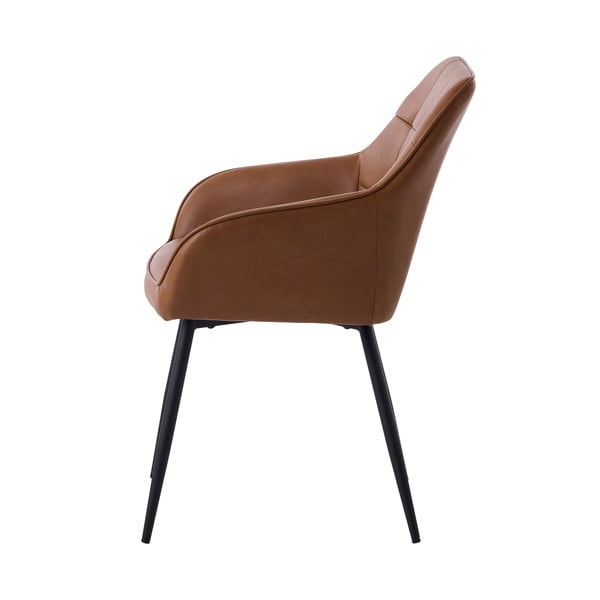 Rudos spalvos iš audinio valgomojo kėdžių komplektas su porankiais 2 vnt. Nolan Square – Unique Furniture-image-4