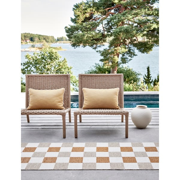 Ochros spalvos/smėlio spalvos lauko kilimas 70x160 cm Pix Vanilla Ochre – Pappelina-image-3