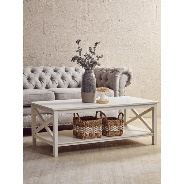 Baltos spalvos kavos staliukas 60x120 cm Heritage – Premier Housewares-image-4