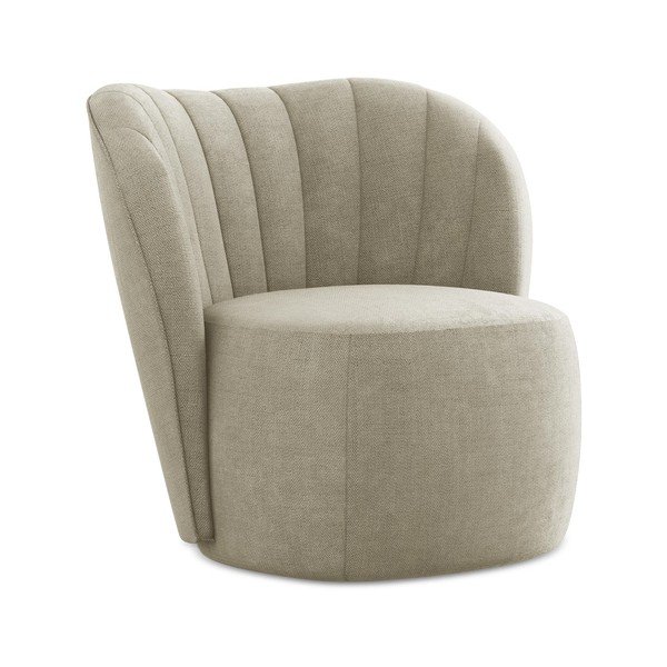 Smėlio spalvos krėslas iš šenilinio audinio Keloa – Makamii