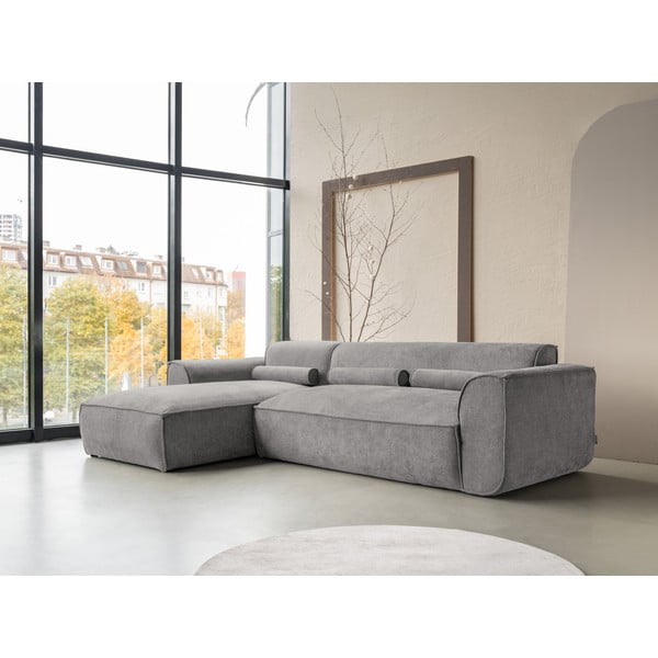 Kampinė sofa šviesiai pilkos spalvos (su kairiuoju kampu) Flex Felix – Miuform-image-3