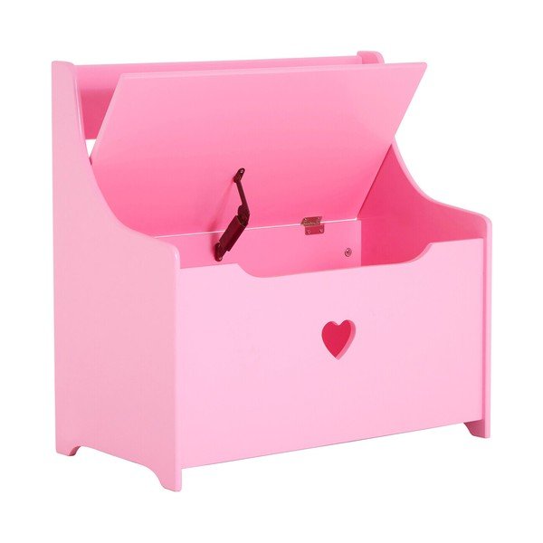Rožinės spalvos vaikiška komoda su suoliuku 60x62x34 cm Pink Heart – Premier Housewares-image-2