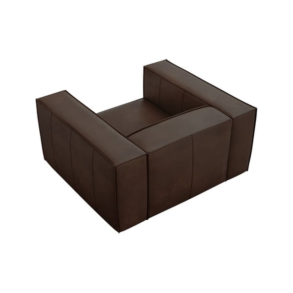 Tamsiai rudas odinis fotelis Madame - Windsor & Co Sofas-image-4