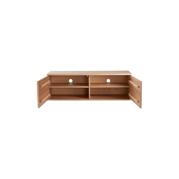 Natūralios spalvos TV spintelė iš uosio 120x38x40 cm Sandviken – Jotex-image-1