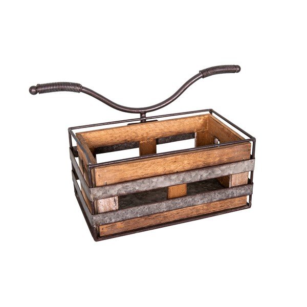 Dekoratyvinė laikymo dėžė iš ąžuolo medienos ir cinko "Antic Line Velo", 25 x 16 cm
