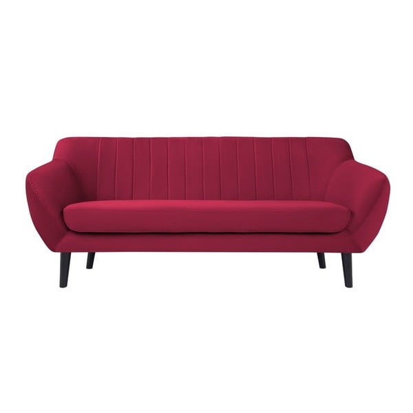 Tamsiai rožinė sofa trims Mazzini Sofas Toscane, juodos kojos