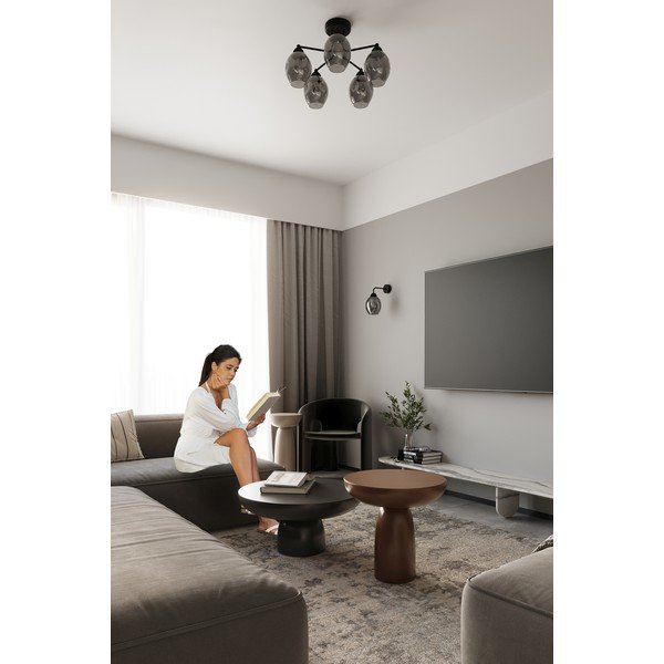 Juodos spalvos lubinis šviestuvas 59x59 cm su stiklo gaubtu Garten – Sollux-image-3