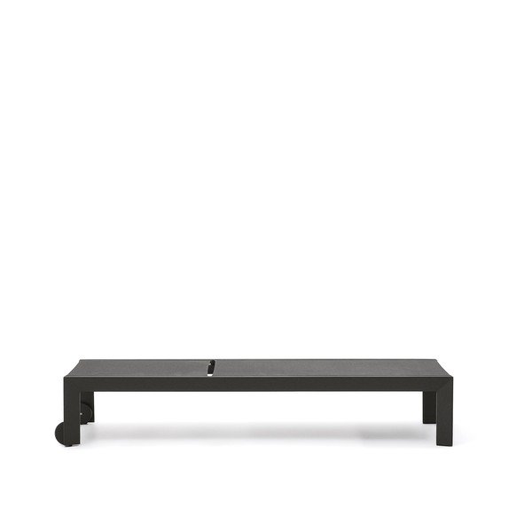 Metalinis sodo šezlongas juodos spalvos Canutells – Kave Home-image-2