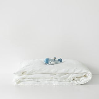 Baltas vaikiškas lininis antklodės užvalkalas Linen Tales Nature, 70 x 100 cm
