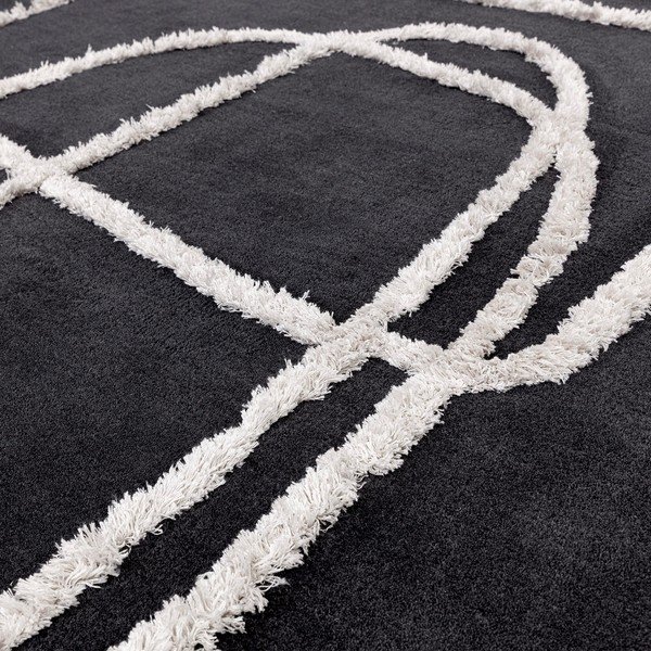 Rankų darbo iš vilnos kilimas juodos spalvos 160x230 cm Matrix – Asiatic Carpets-image-1