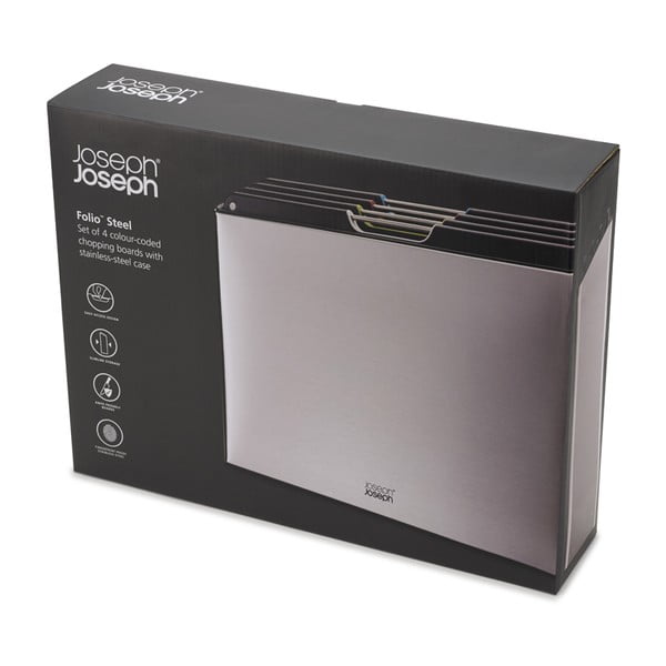 4 pjaustymo lentelių rinkinys su stovu 7x35,5 cm Folio - Joseph Joseph-image-4