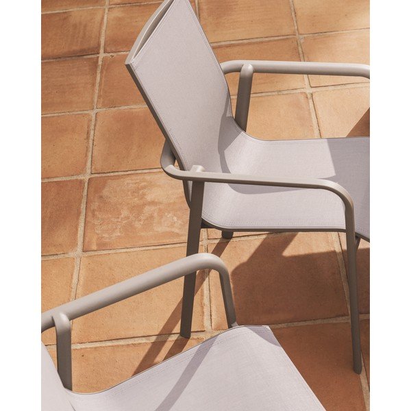 Smėlio spalvos/taupe spalvos sodo kėdė Canea – Kave Home-image-2