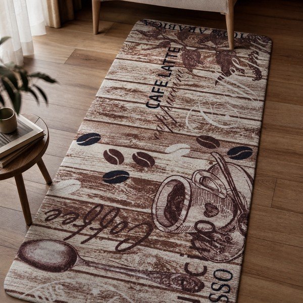 Rudos spalvos virtuvės kilimas Hanse Home Delicious Coffee, 67 x 180 cm-image-1