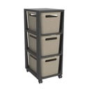 Juoda ir smėlio spalvos plastikinė mobili lentyna 30x77 cm Brisen - Rotho