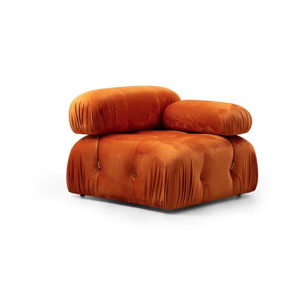 Modulinė sofa oranžinės spalvos iš velveto (su dešiniuoju kampu) Bubble – Artie