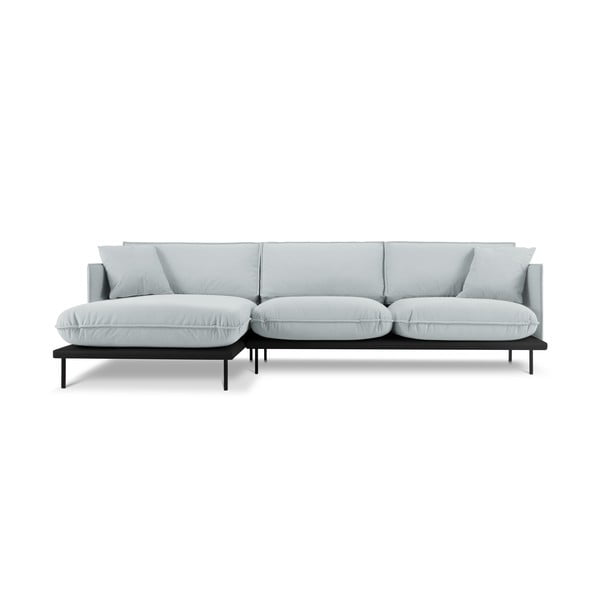 Iš velveto kampinė sofa šviesiai pilkos spalvos (su kairiuoju kampu) Auguste – Interieurs 86