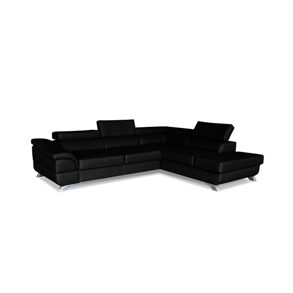 Juoda kampinė sofa-lova "Windsor & Co. Sofos "Omnikron", dešinysis kampas-image-2