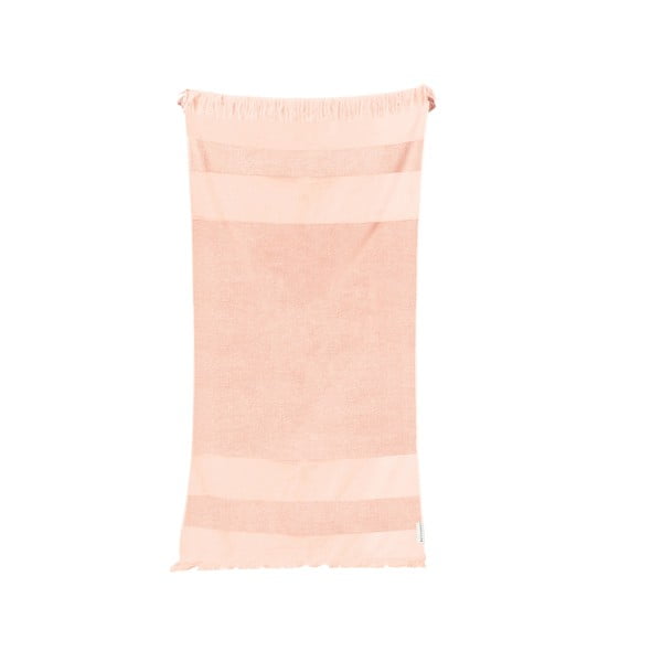 Rožinis medvilninis paplūdimio rankšluostis Sunnylife Summer Stripe, 175 x 90 cm