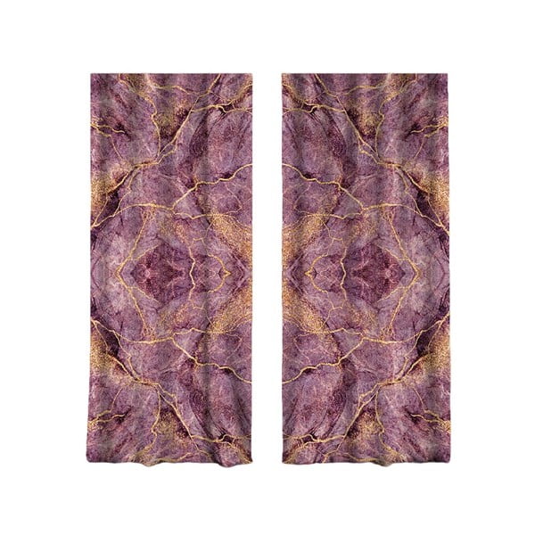 Rožinės ir violetinės užuolaidos, 2 vnt., 140x260 cm - Mila Home